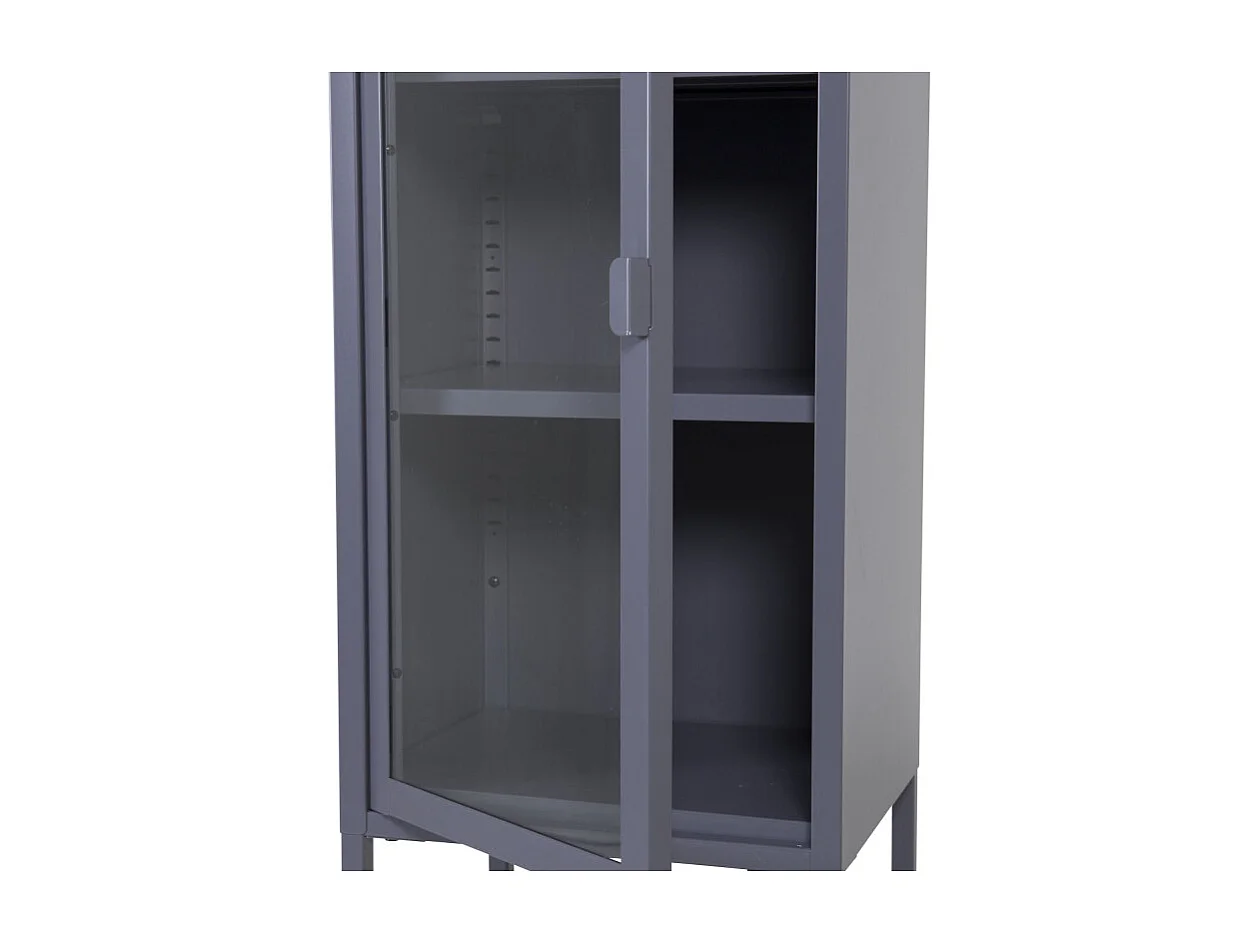 Vitrine Avec Porte en Verre "Misha" 150cm Gris