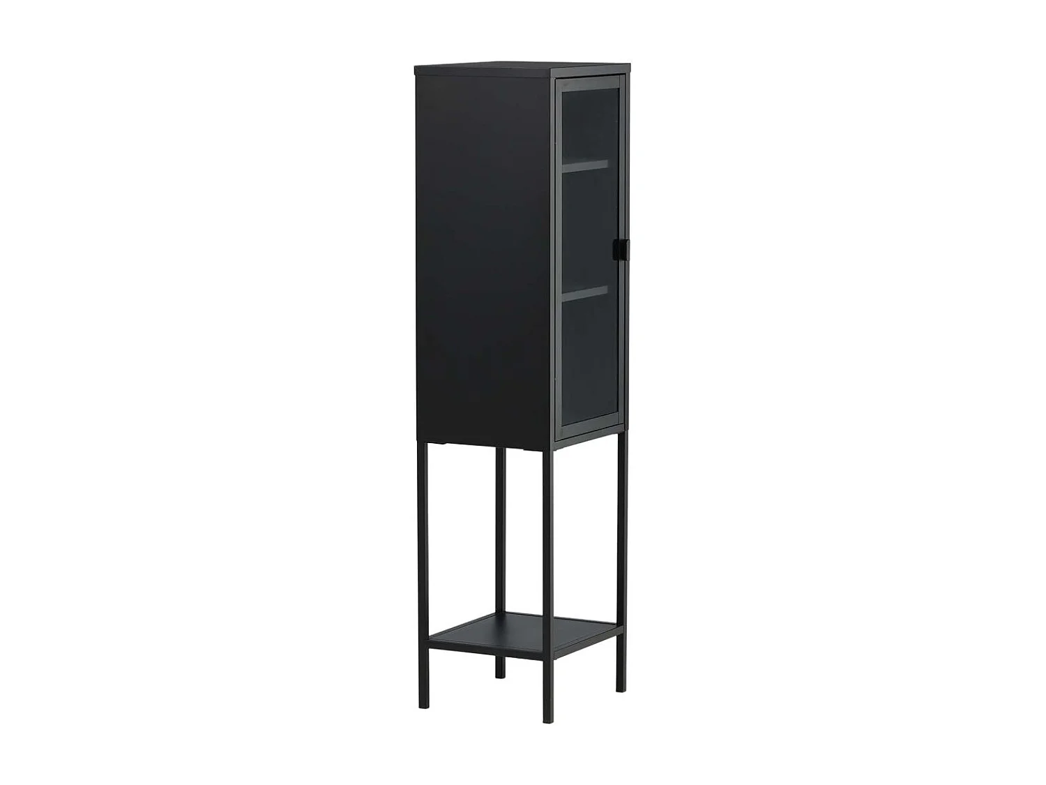 Vitrine Avec Porte en Verre "Misha" 150cm Noir