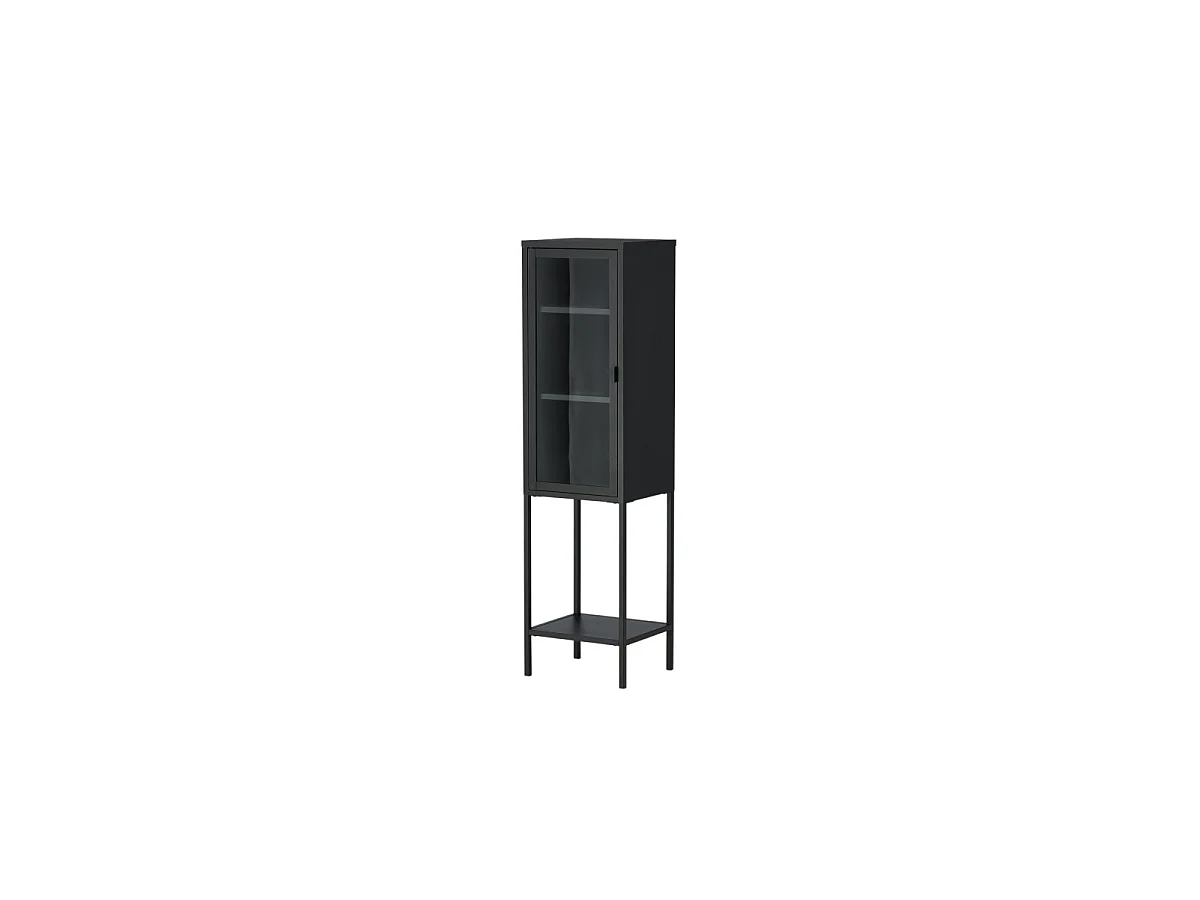 Vitrine Avec Porte en Verre "Misha" 150cm Noir