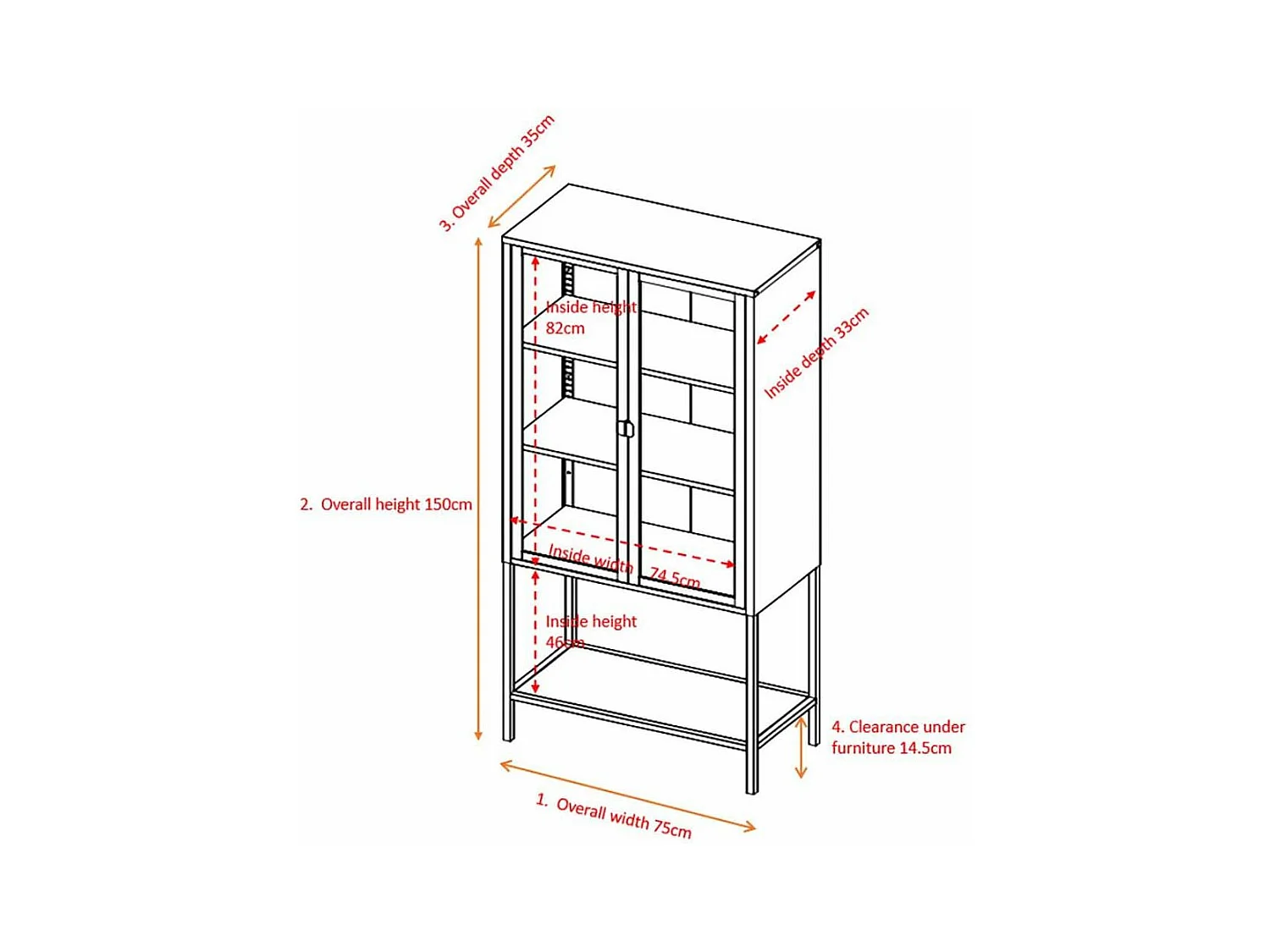 Vetrina Misha a 2 ante in acciaio