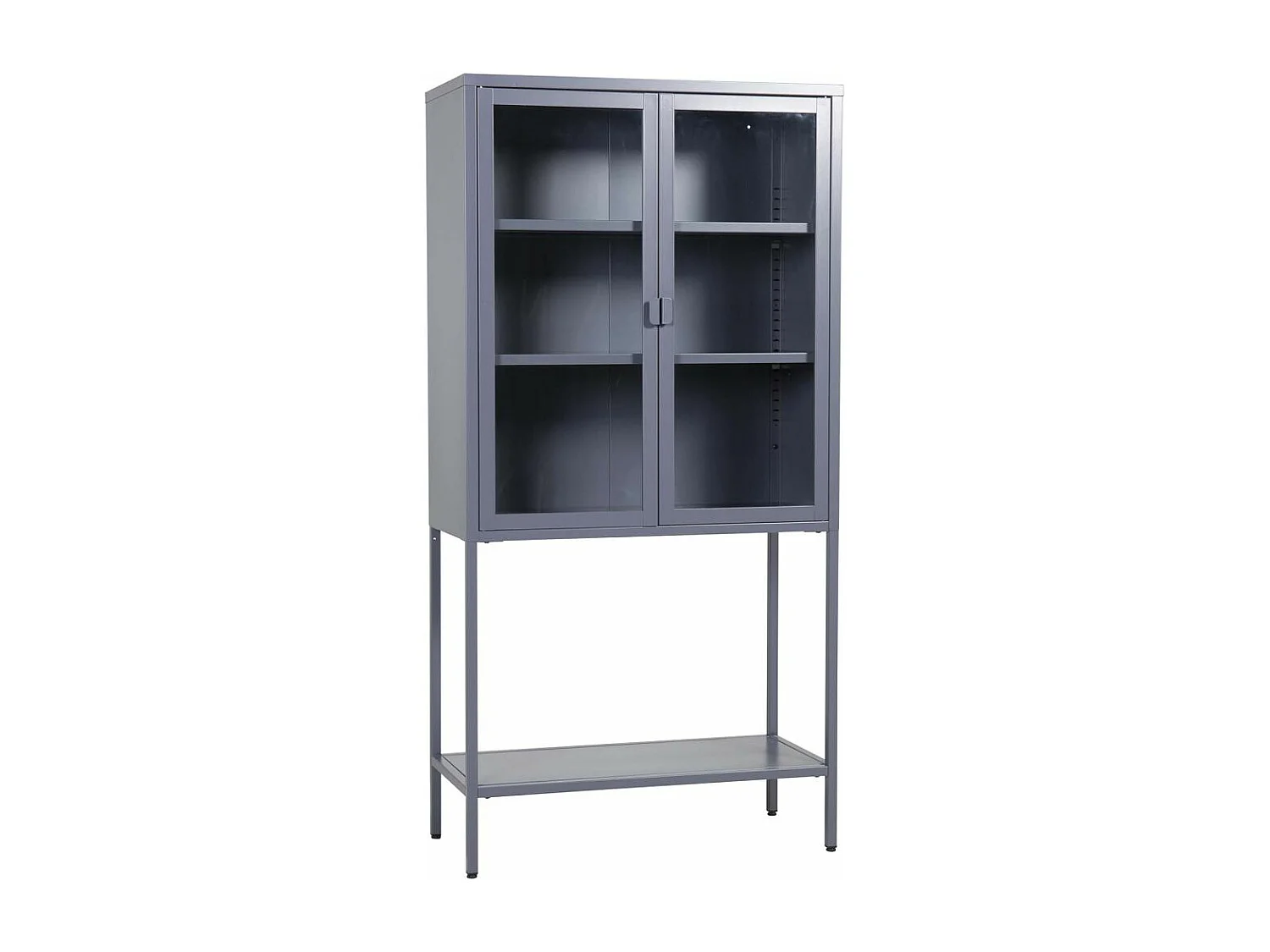 Vitrine 2 Portes en Verre "Misha" 150cm Gris