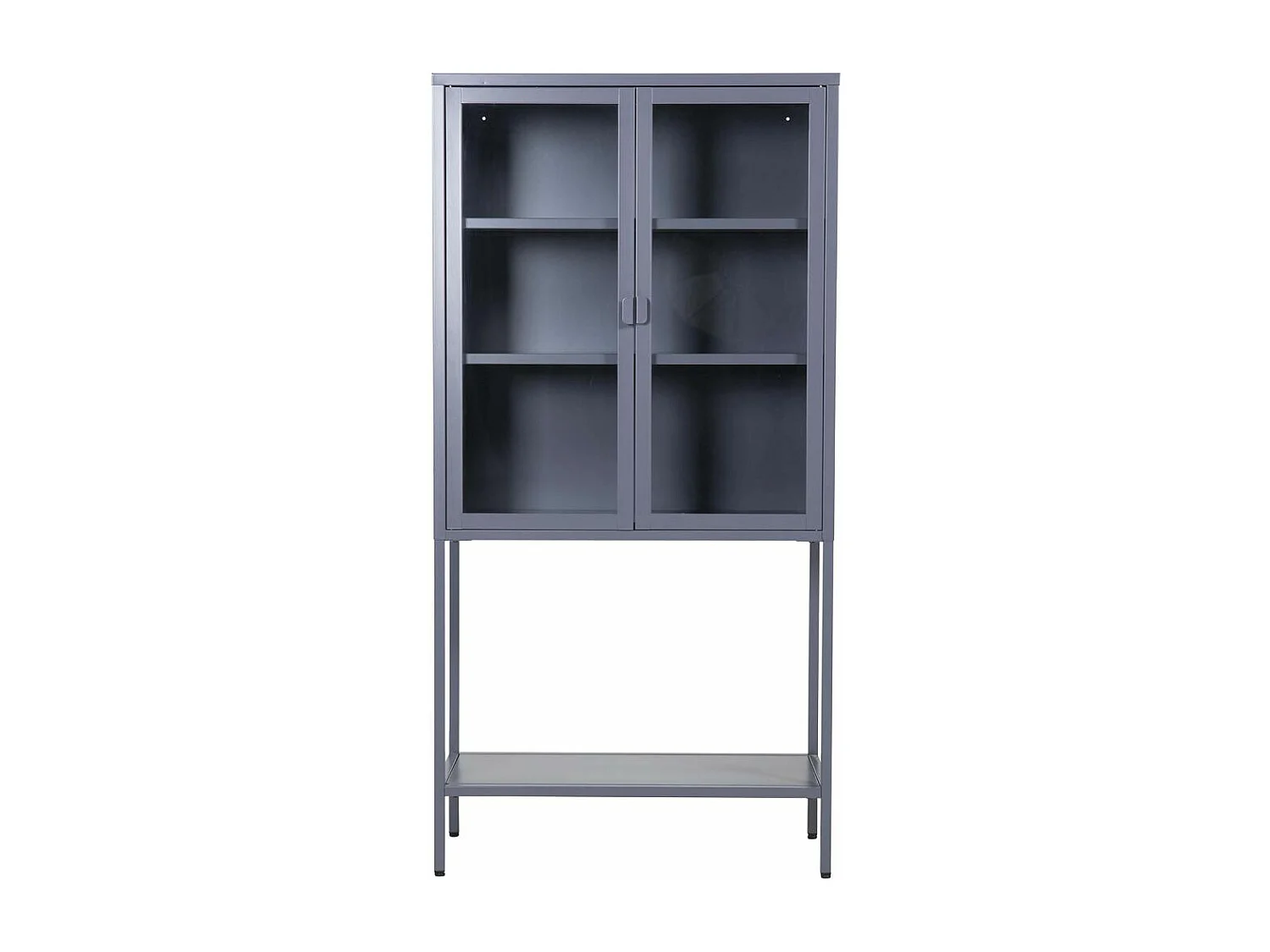 Vitrine 2 Portes en Verre "Misha" 150cm Gris
