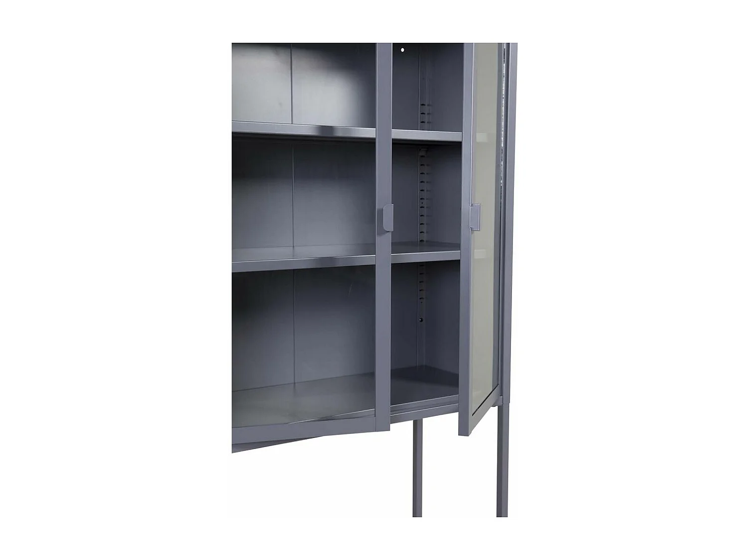 Vitrine 2 Portes en Verre "Misha" 150cm Gris