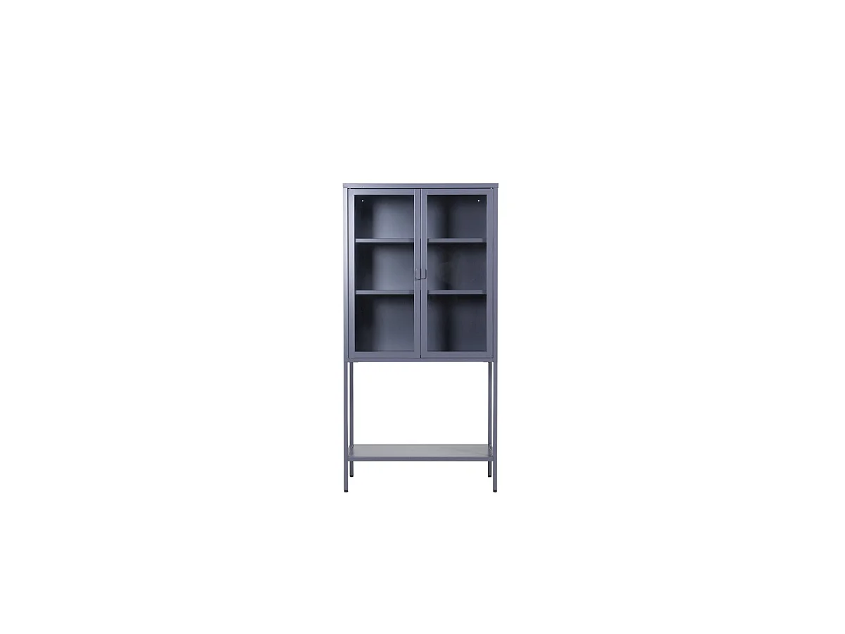 Vitrine 2 Portes en Verre "Misha" 150cm Gris