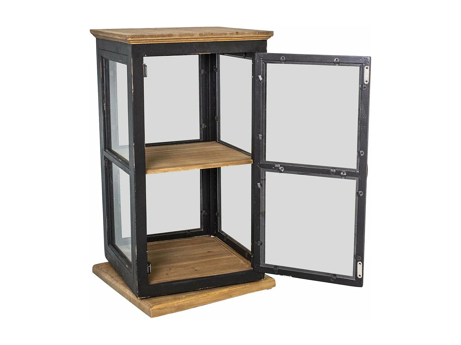 Vitrine rotative en bois 40 x 40 x 74 cm