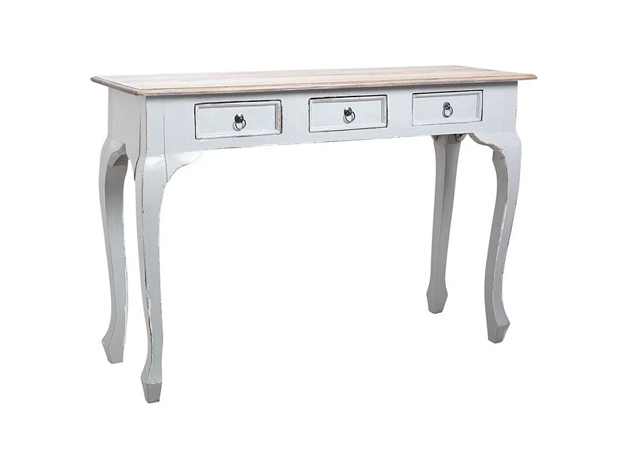 Console 120cm en bois avec tiroirs Gris