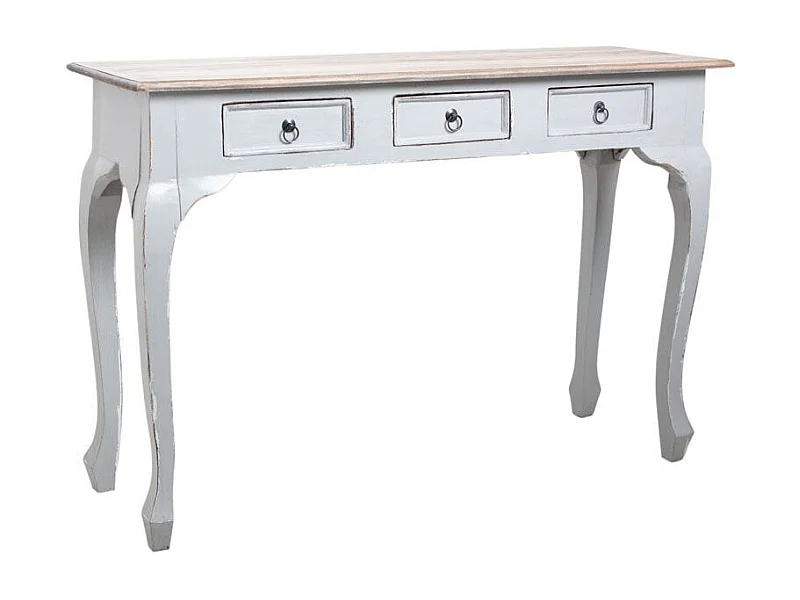 Console 120cm en bois avec tiroirs Gris