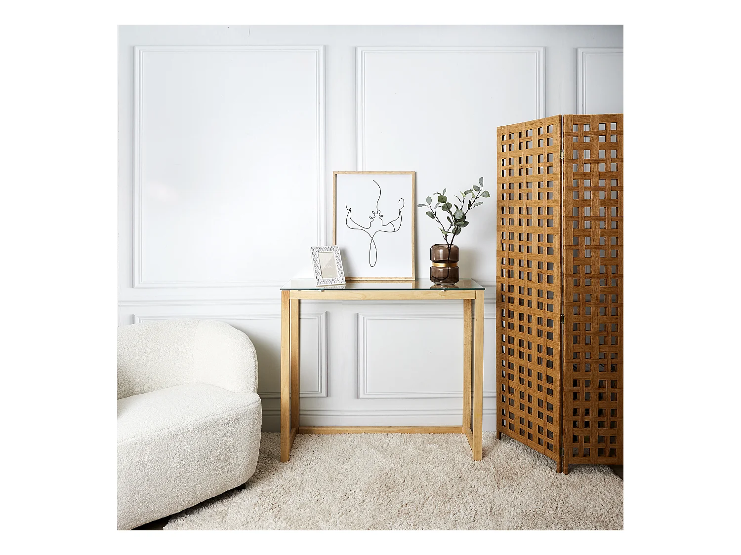 Console En Verre Marron