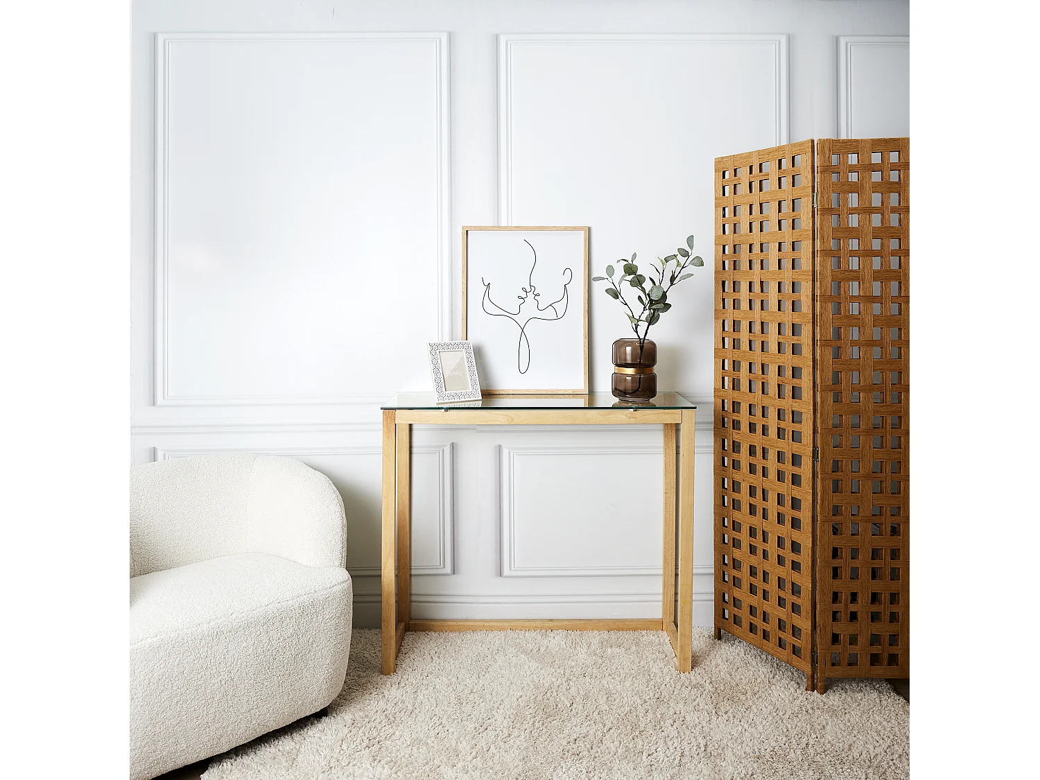 Console En Verre Marron