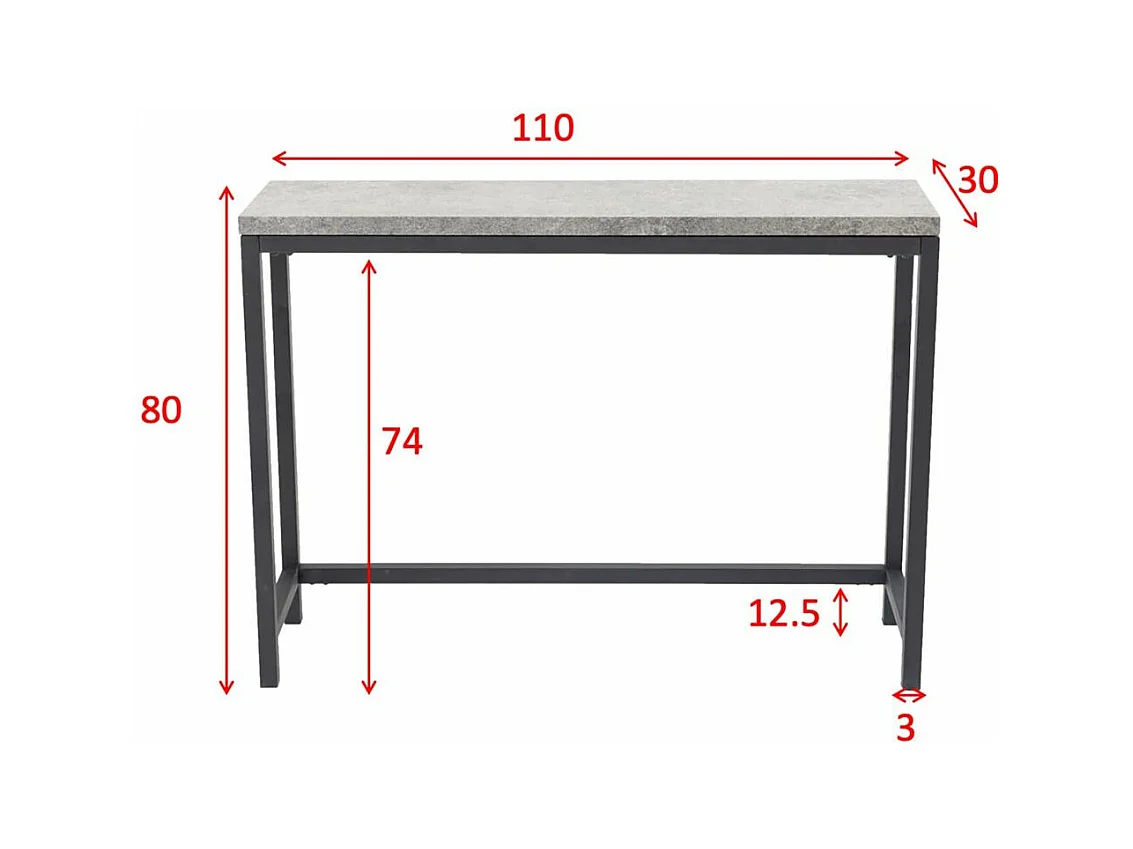 Konsole aus Stahl und MDF Rise