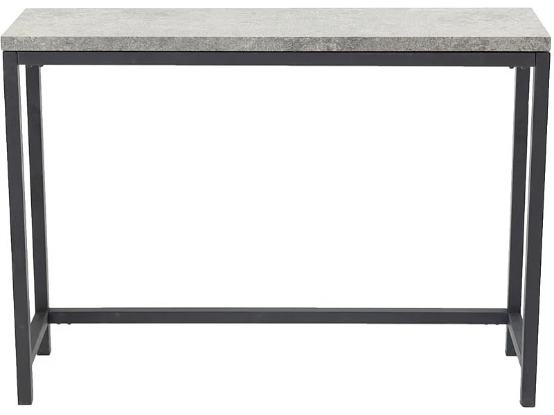 Rise Table console 30x110 cm, finition béton, noir.