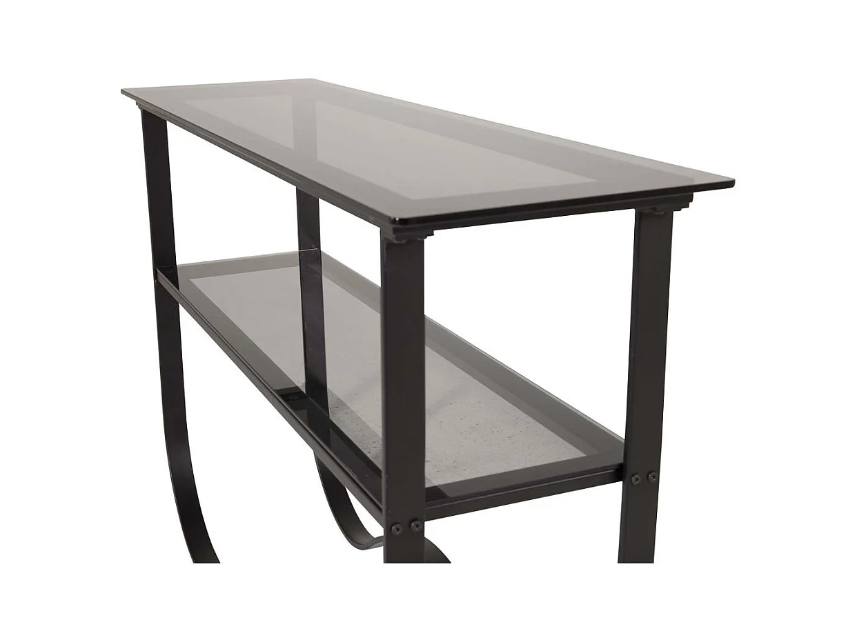 Wavy sidetable met plank 34x117 cm zwart.