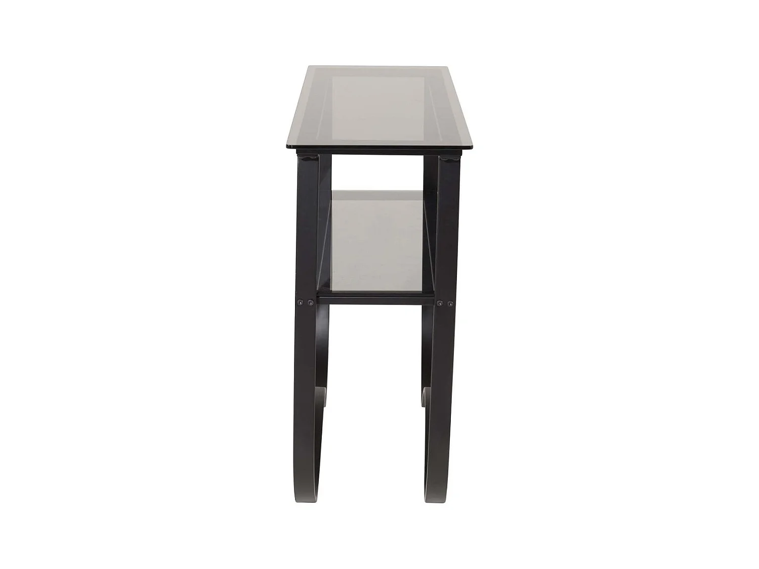 Wavy sidetable met plank 34x117 cm zwart.