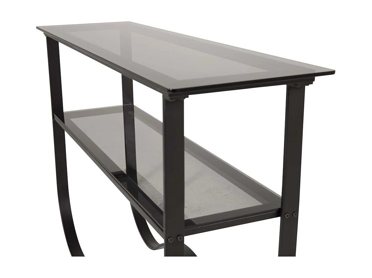 Wavy sidetable met plank 34x117 cm zwart.