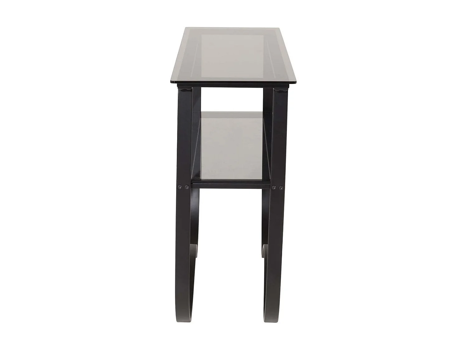 Wavy sidetable met plank 34x117 cm zwart.