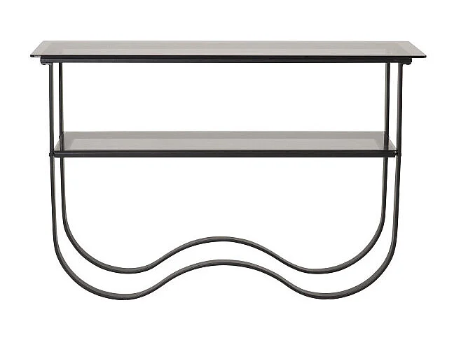 Console Design en Verre "Wavy" 117cm Noir