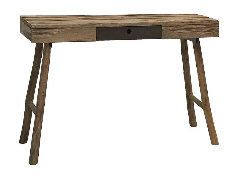 Console en pin rustique et métal