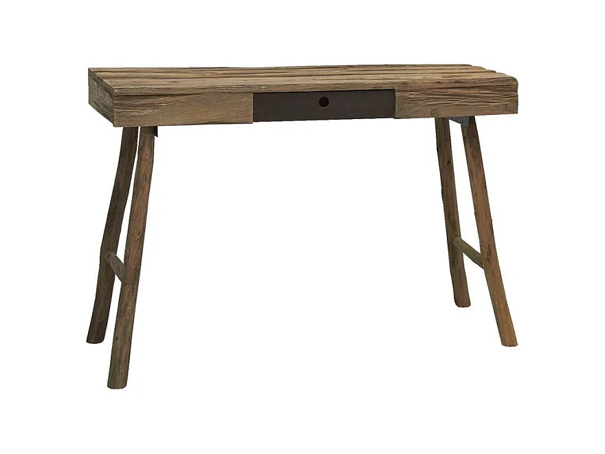 Console en pin rustique et métal