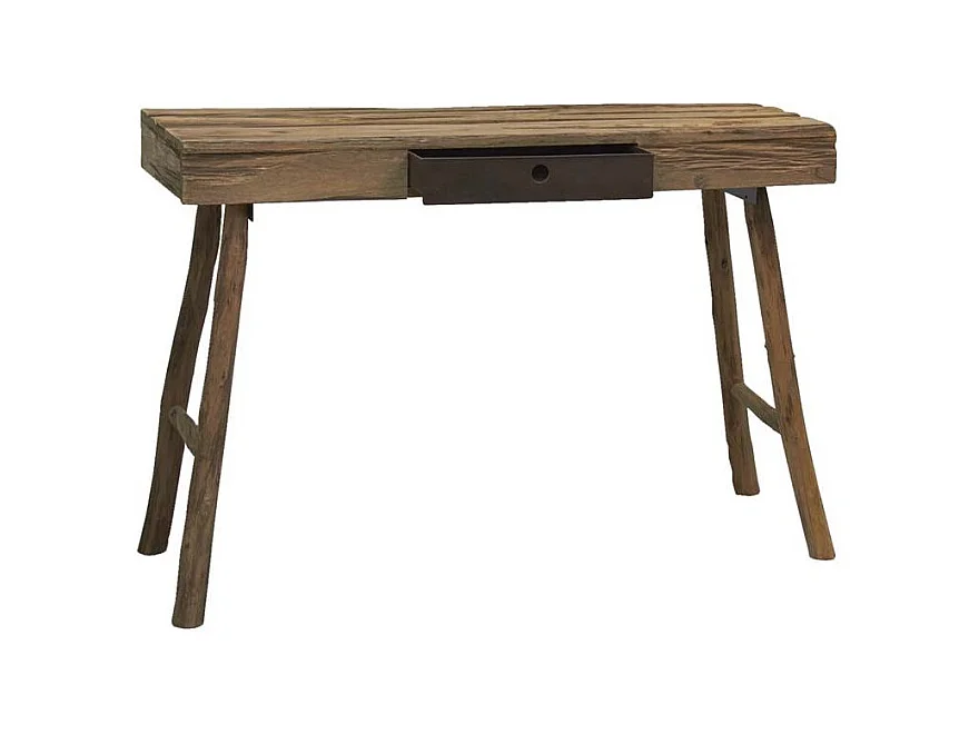 Console en pin rustique et métal