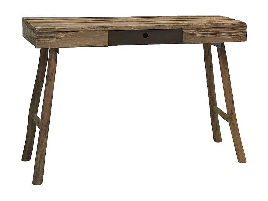 Console en pin rustique et métal