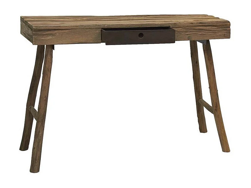 Console en pin rustique et métal