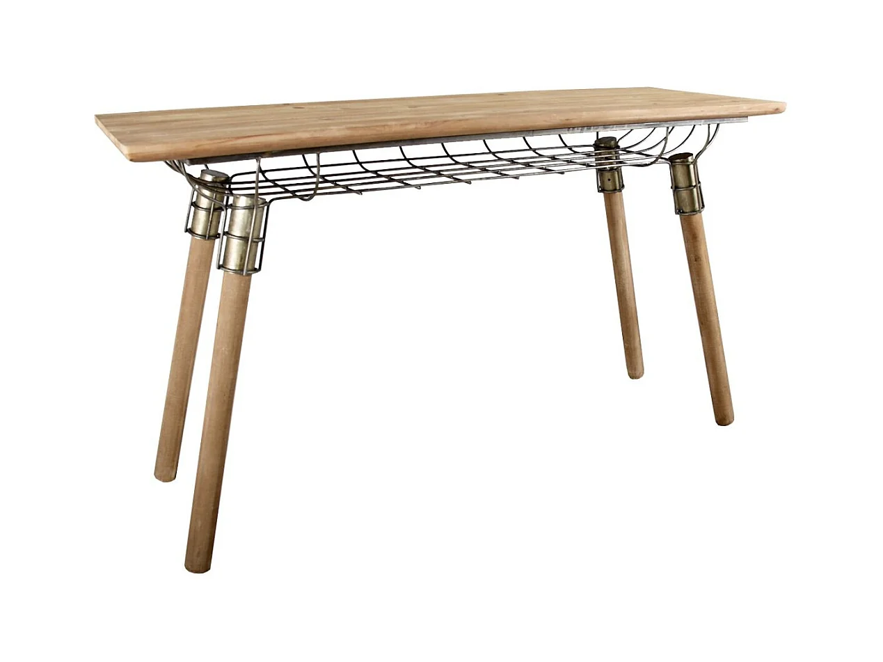 Console en pin et métal