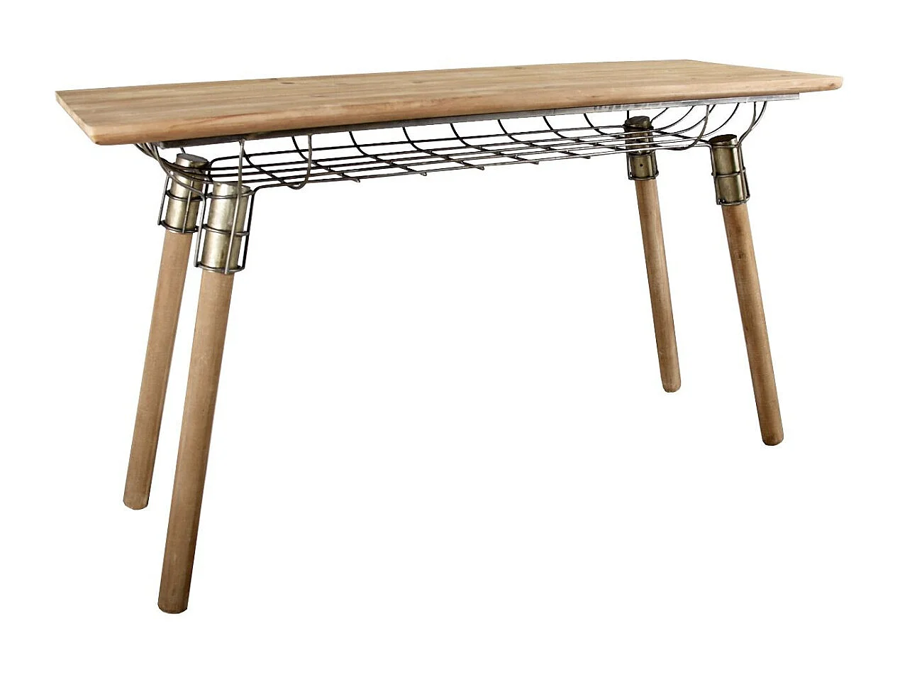 Console en pin et métal