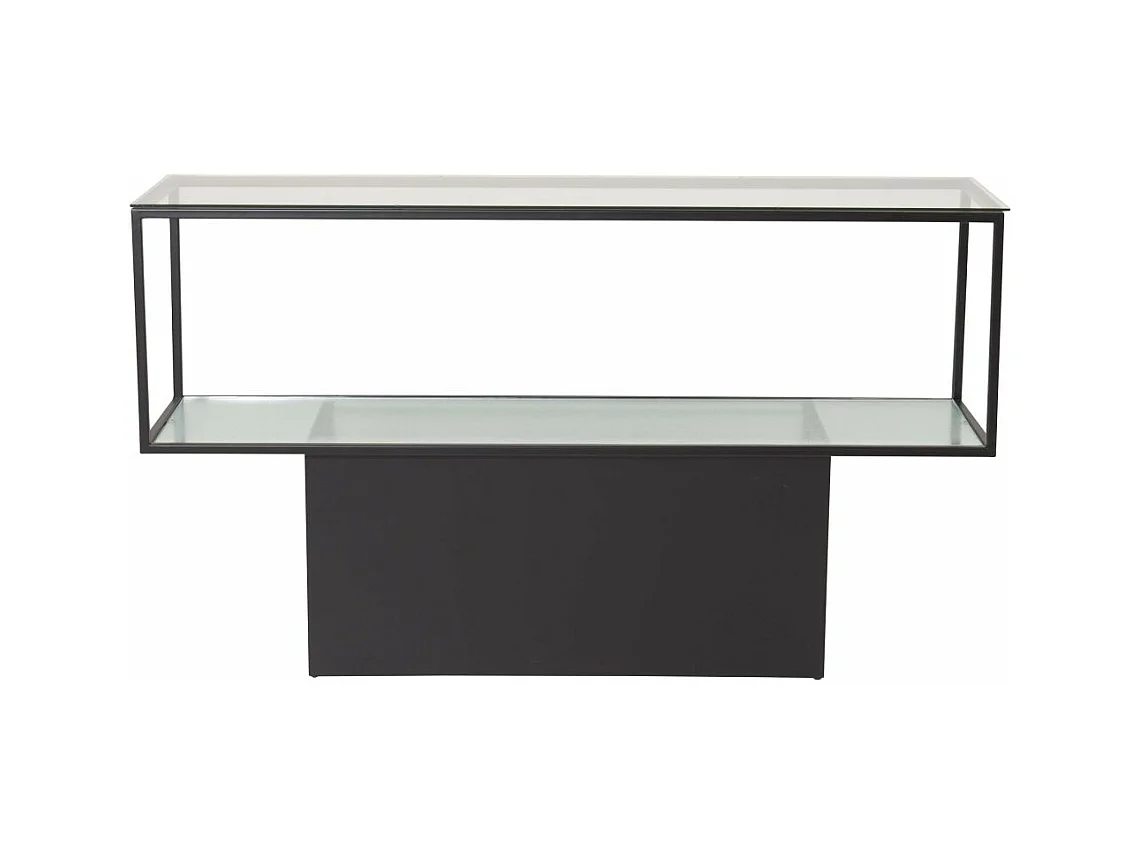 Console in vetro e acciaio Maglehem