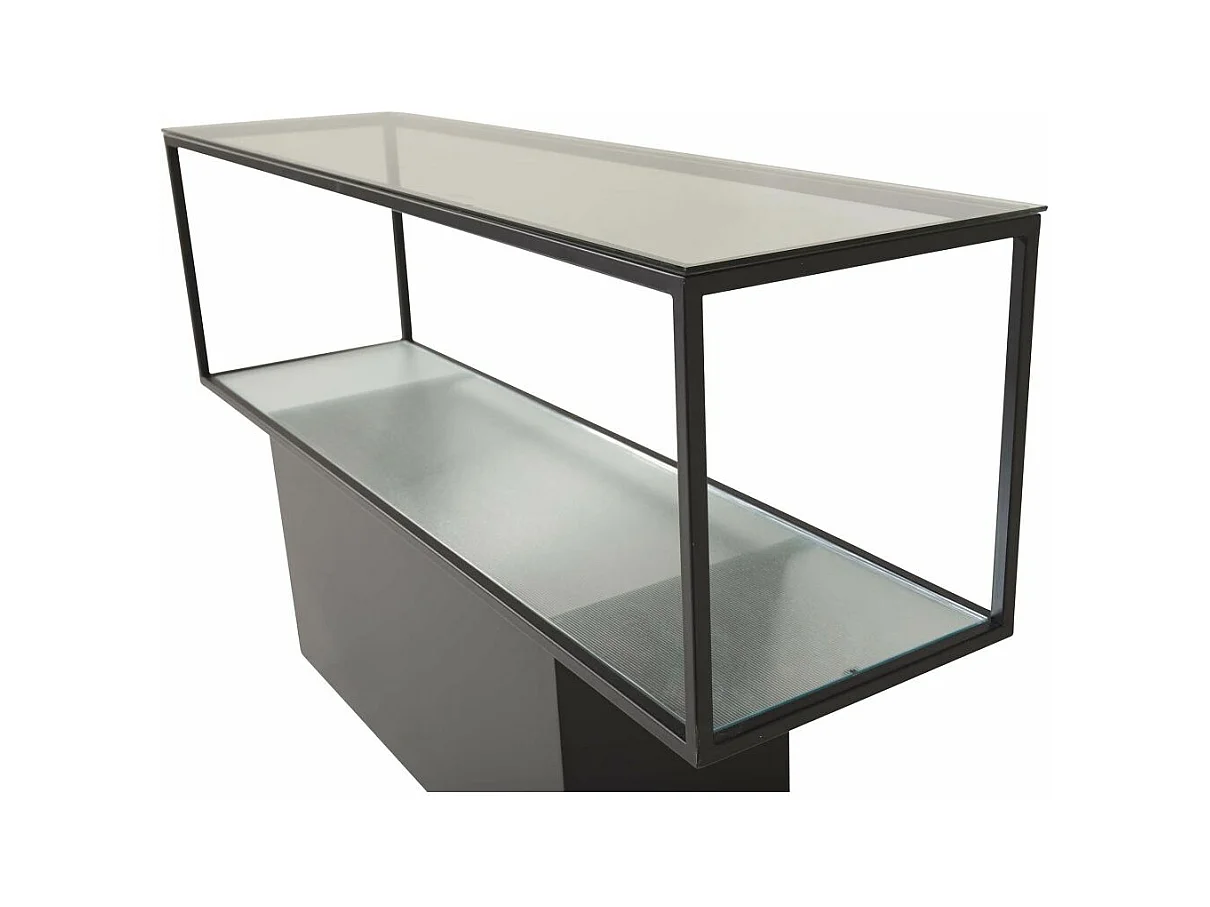 Console in vetro e acciaio Maglehem