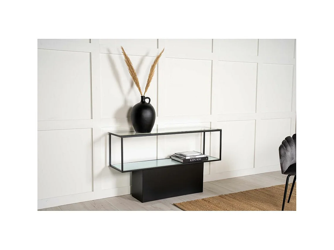 Console in vetro e acciaio Maglehem