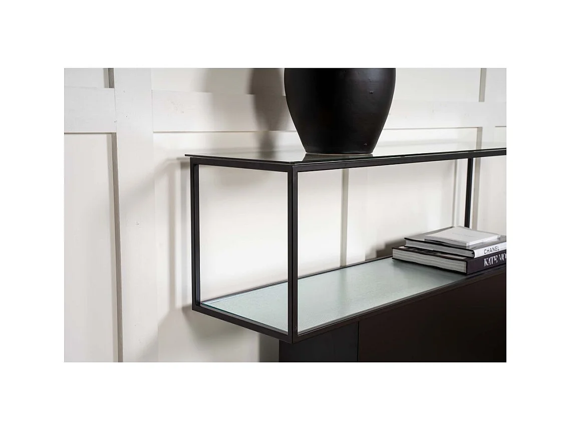 Console in vetro e acciaio Maglehem