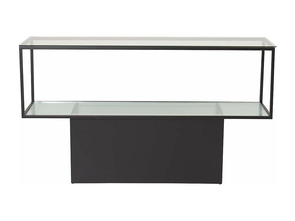 Maglehem wandkast met plank 35x130 cm glas, zwart.