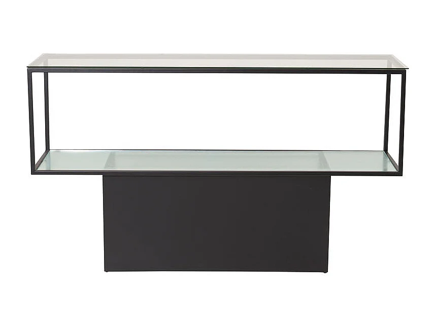 Maglehem wandkast met plank 35x130 cm glas, zwart.