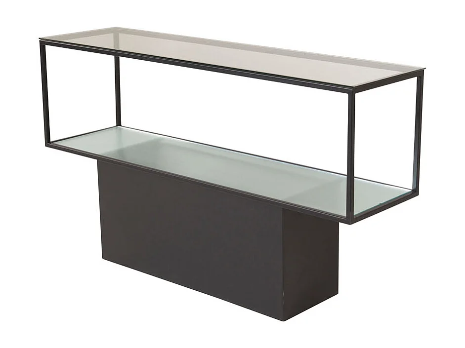 Maglehem wandkast met plank 35x130 cm glas, zwart.