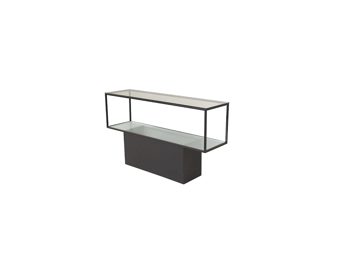 Console Design en Verre "Maglehem" 130cm Noir