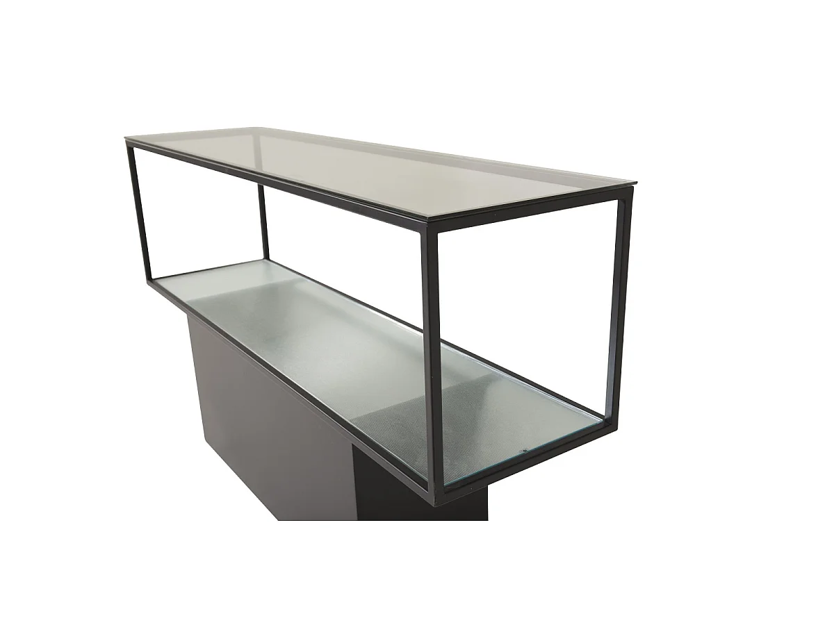 Console Design en Verre "Maglehem" 130cm Noir