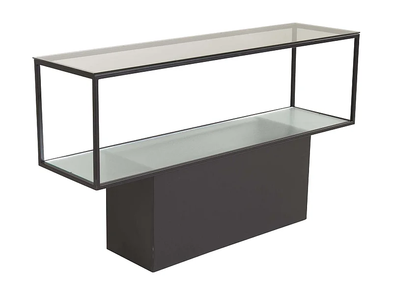 Console Design en Verre "Maglehem" 130cm Noir