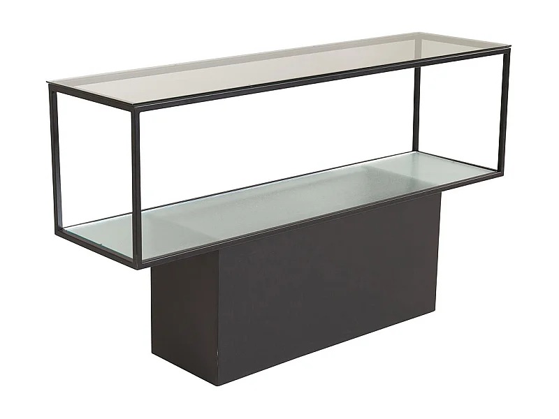 Maglehem wandkast met plank 35x130 cm glas, zwart.