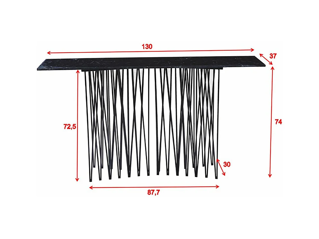 Console effetto granito in acciaio Stone