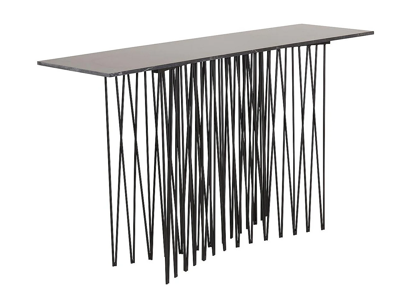 Stone sidetable 37x130 cm glas zwart marmor decor.