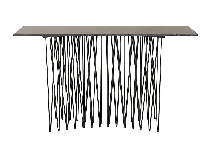 Stone sidetable 37x130 cm glas zwart marmor decor.