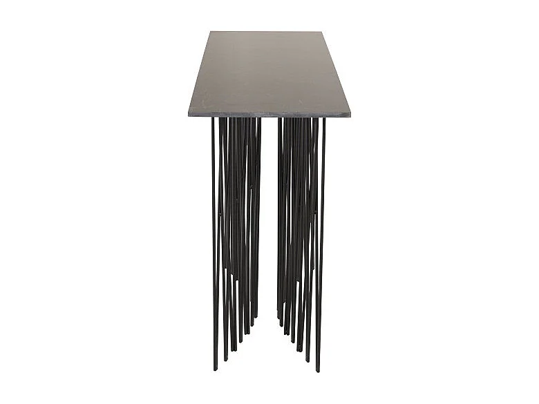 Stone sidetable 37x130 cm glas zwart marmor decor.