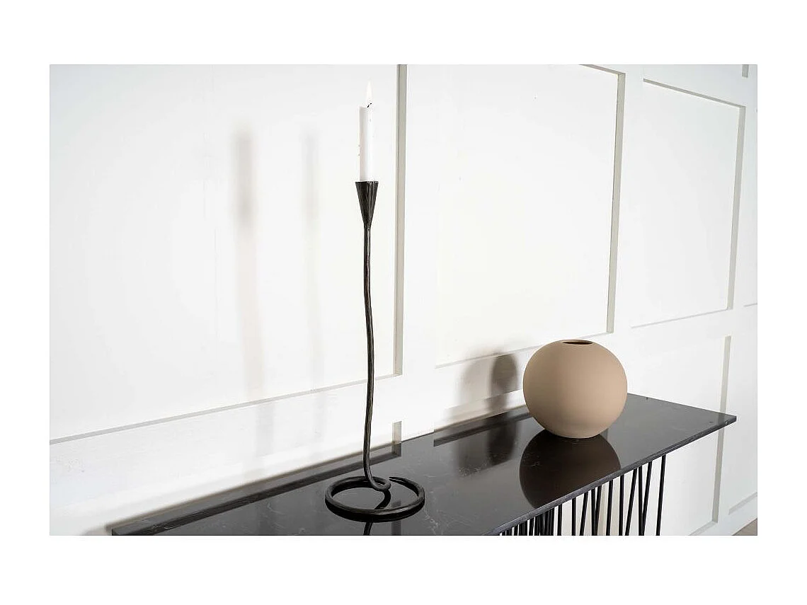 Stone sidetable 37x130 cm glas zwart marmor decor.