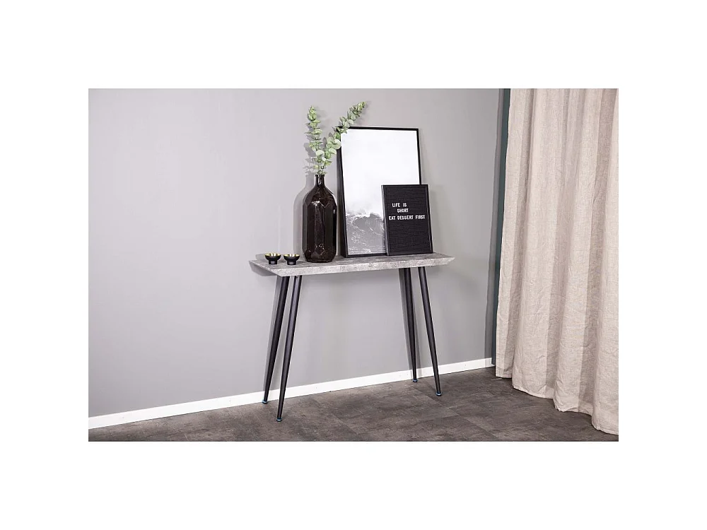 Konsole mit Betoneffekt aus Stahl und MDF Edge