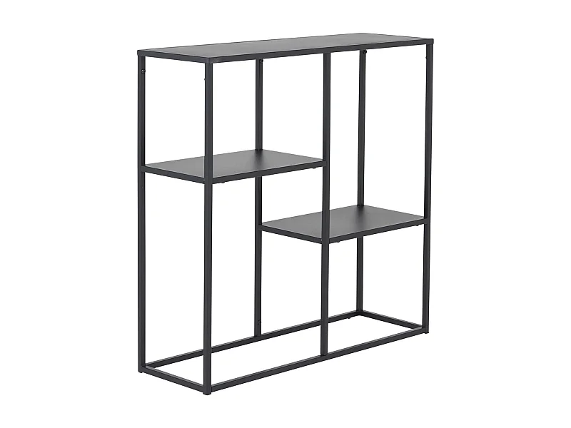 Staal wandkast 2 planken zwart.