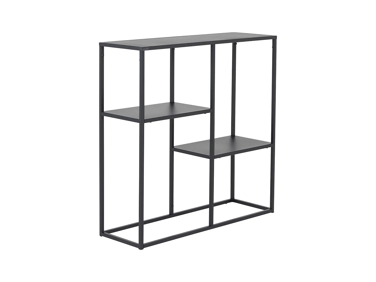 Staal wandkast 2 planken zwart.