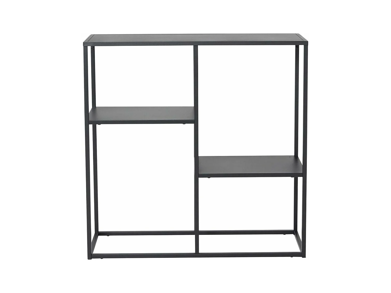 Staal wandkast 2 planken zwart.