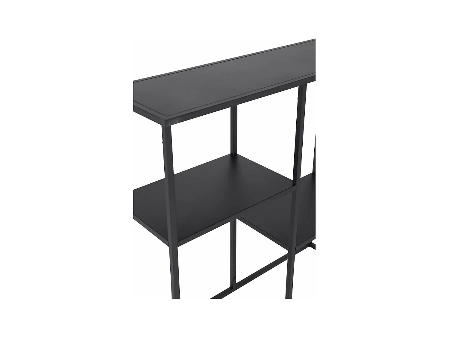 Staal wandkast 2 planken zwart.