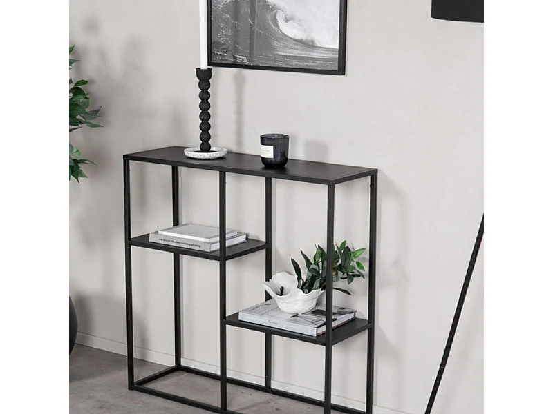 Étagère 3 Niveaux en Métal "Staal" 81cm Noir