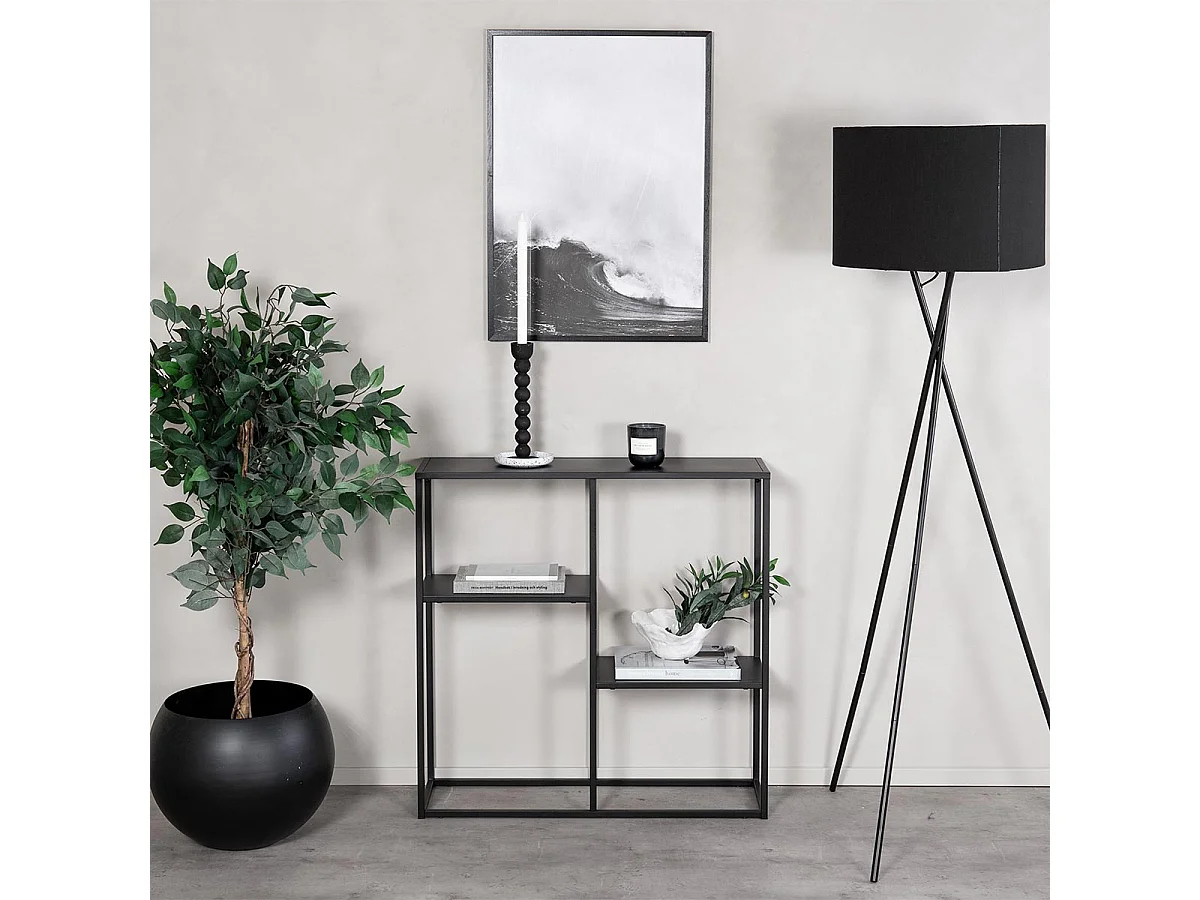 Étagère 3 Niveaux en Métal "Staal" 81cm Noir